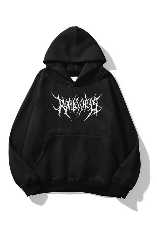 Unisex Gothic Ruthless Sweatshirt Hoodie Siyah