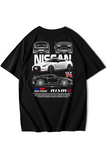 Unisex Oversize Nissan GTR Nismo Siyah T-shirt