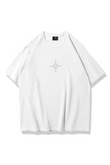 Unisex Taş Baskılı Beyaz Oversize Tshirt
