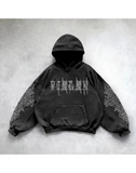 Violon Series Yıkamalı Gothic Tarz Sweatshirt