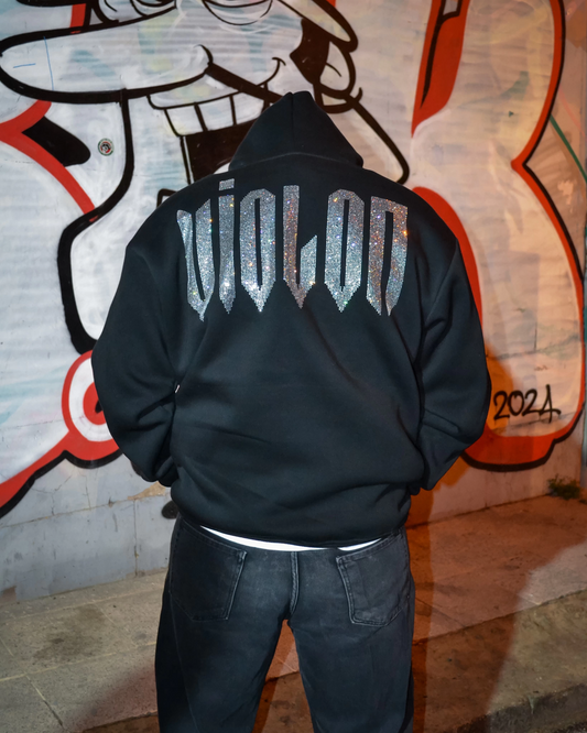 Violon Yazılı Ön Arka Baskılı Siyah Renk Sweatshirt