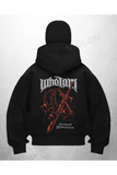 Who Iam Baskılı Siyah Samuray Kar Maske Sweatshirt Hırka