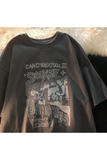 Y2k Füme Siouxsie And The Banshees Yazılı Oversize Unisex T-Shirt
