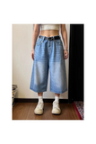 Y2k Mavi Baggy Tech Unisex Oversize Kalıp Şort