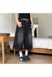 Y2K RECYCLED BAGGY POCKET STAR JEAN ŞORT BERMUDA