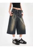 Y2k Trend Baggy Jean Şort Bermuda