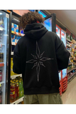Y2K Unisex Oversize Taşlı Hoodie Sweatshirt