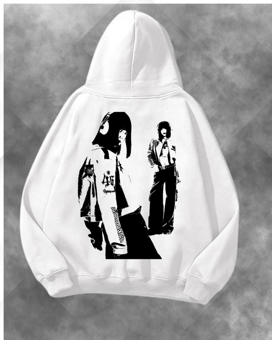 Street Girl Baskılı Unisex Oversize Kapüşonlu Sweatshirt